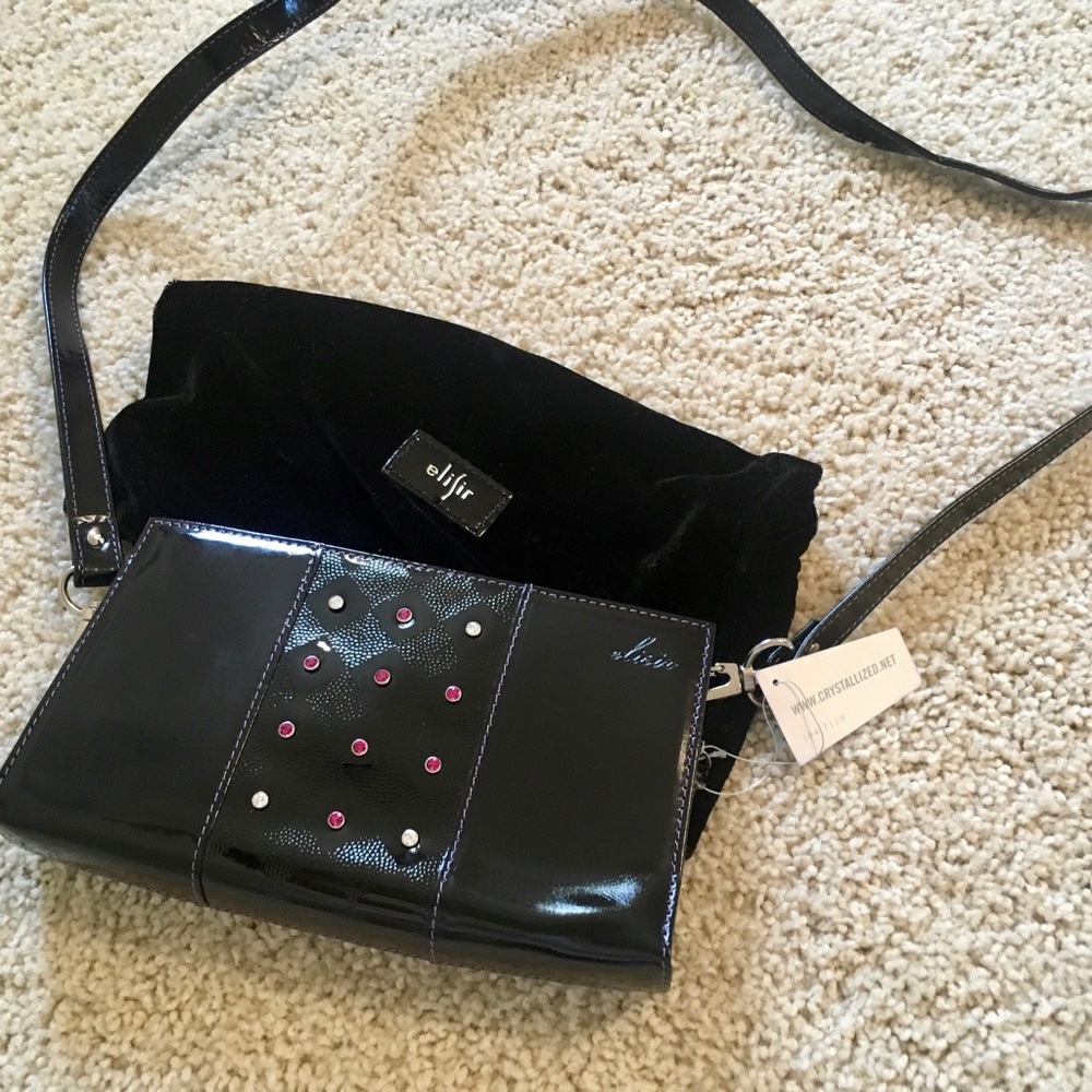 Elisir leather bag with Swarovski crystals NWT
